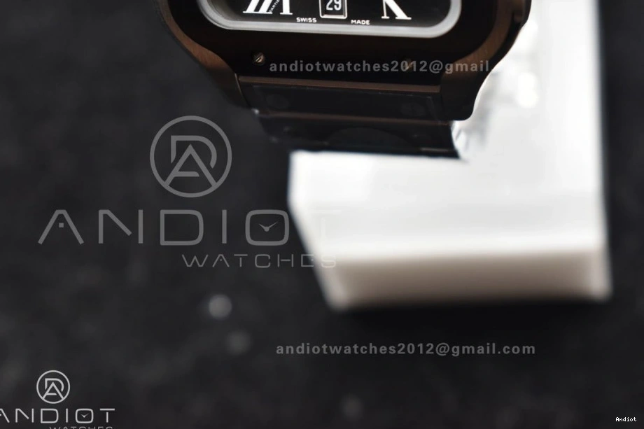 Bezel 9015 BVF Santos de SS 1:1 SS Gray Best Dial Edition Bracelet 40mm Black MIYOTA Cartier on 0303